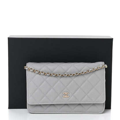 Chanel Caviar Quilted Wallet On Chain WOC Grey 11 of 11