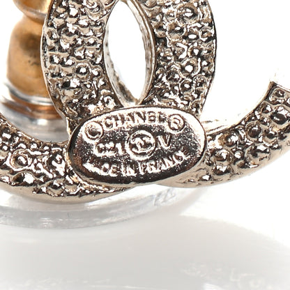 Chanel Crystal Mini Timeless CC Earrings Gold 4 of 4