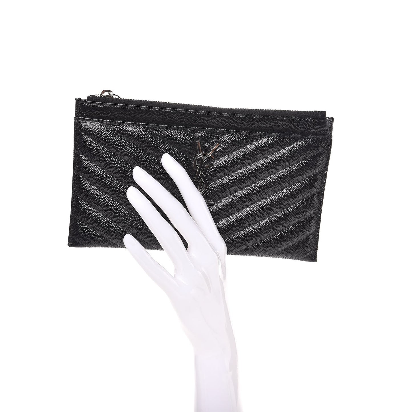 Grain De Poudre Chevron Monogram Bill Pouch Black