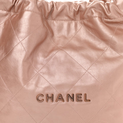 Chanel Metallic Calfskin Quilted Chanel 22 Pink 10 of 12