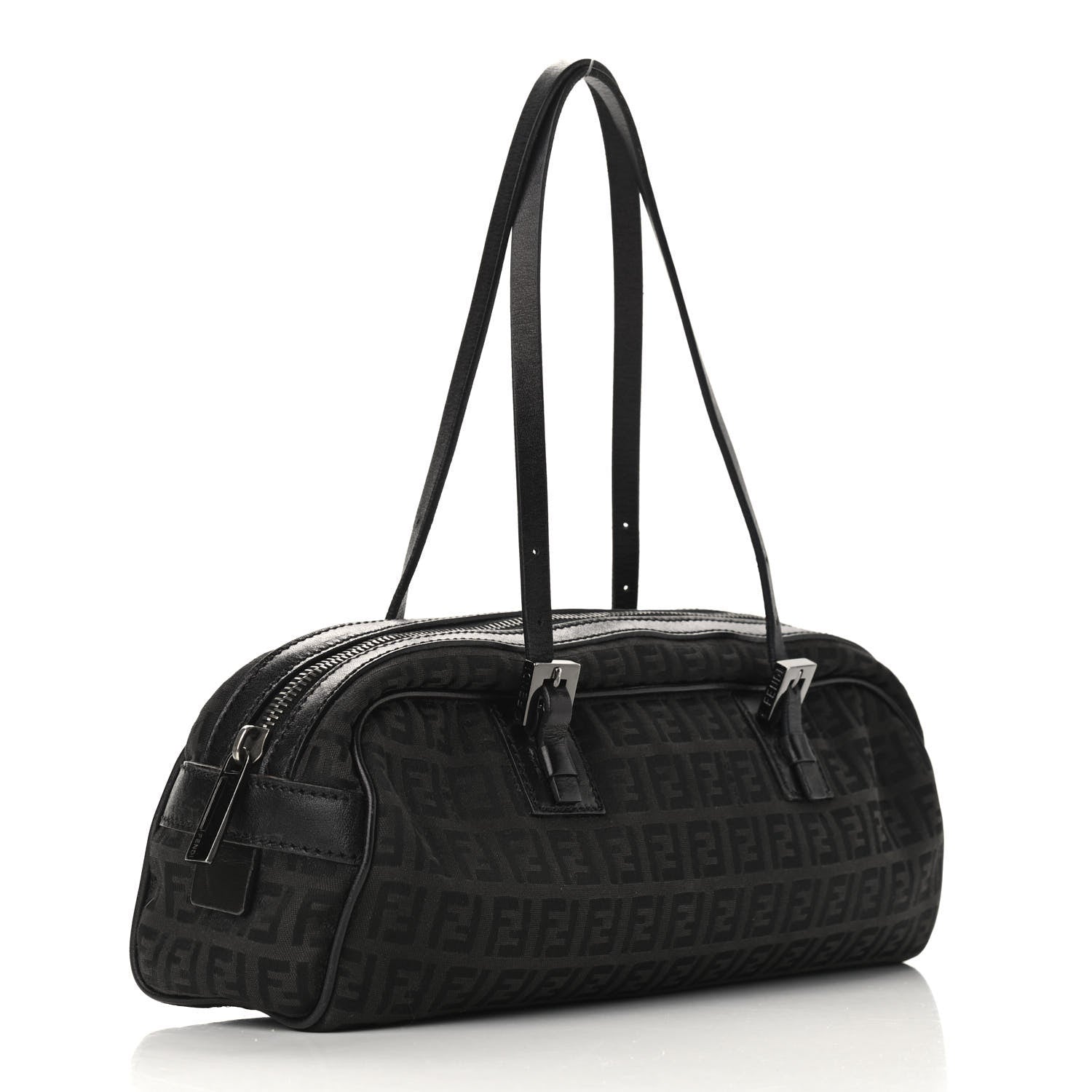 Fendi Zucchino Zip Top Tote Black 2 of 8