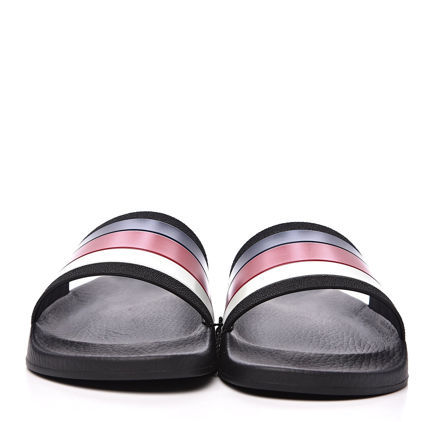 Rubber Web Mens Pool Slide Sandals 8 Black Mystic White Hibiscus Red Marine