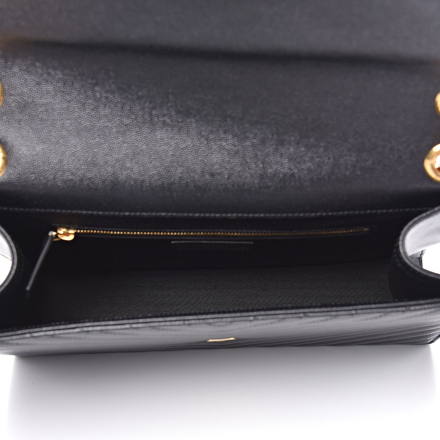 Grain De Poudre Matelasse Chevron Large Monogram Satchel Black