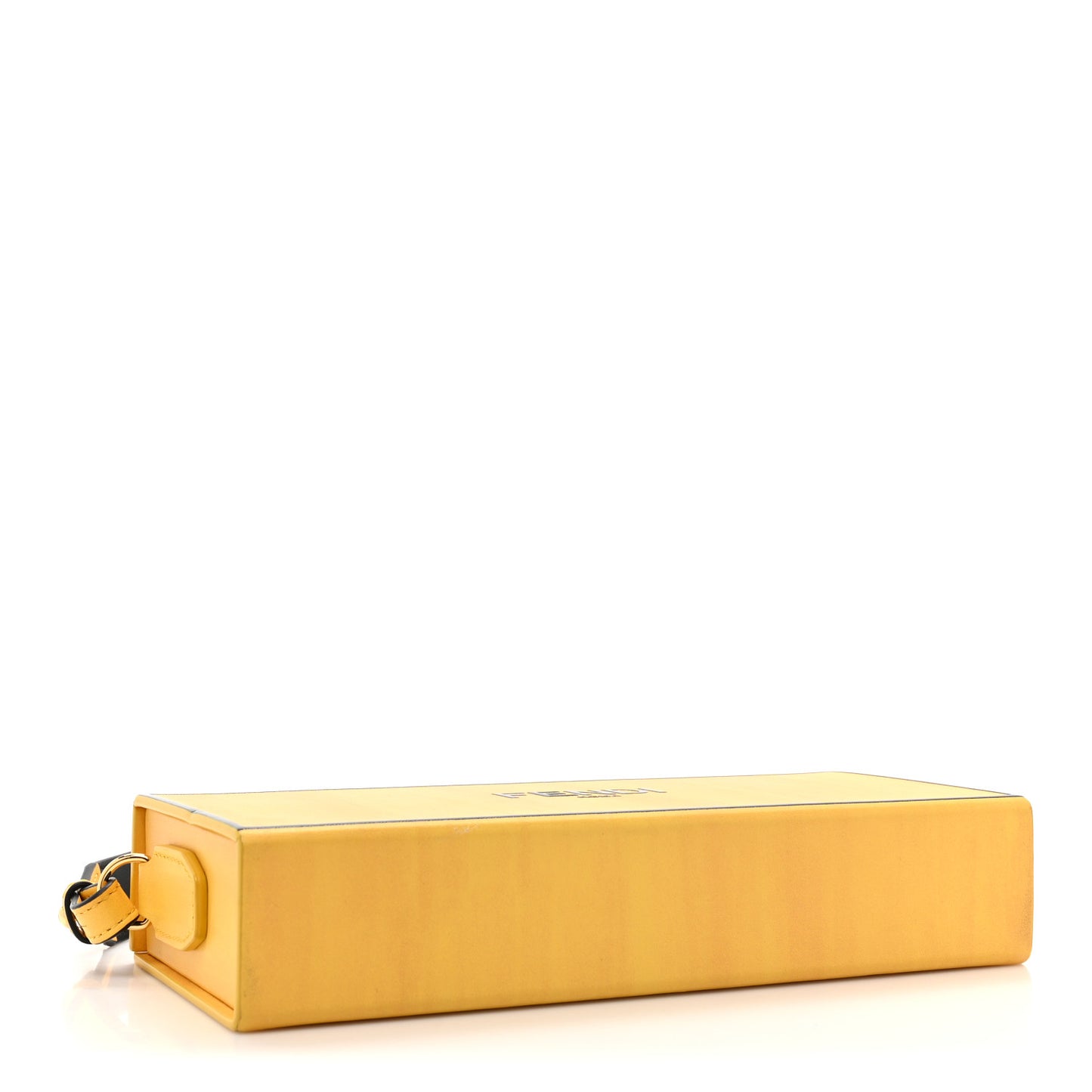 Vitello Fluffy Logo Horizontal Box Crossbody Bag Yellow Box Black