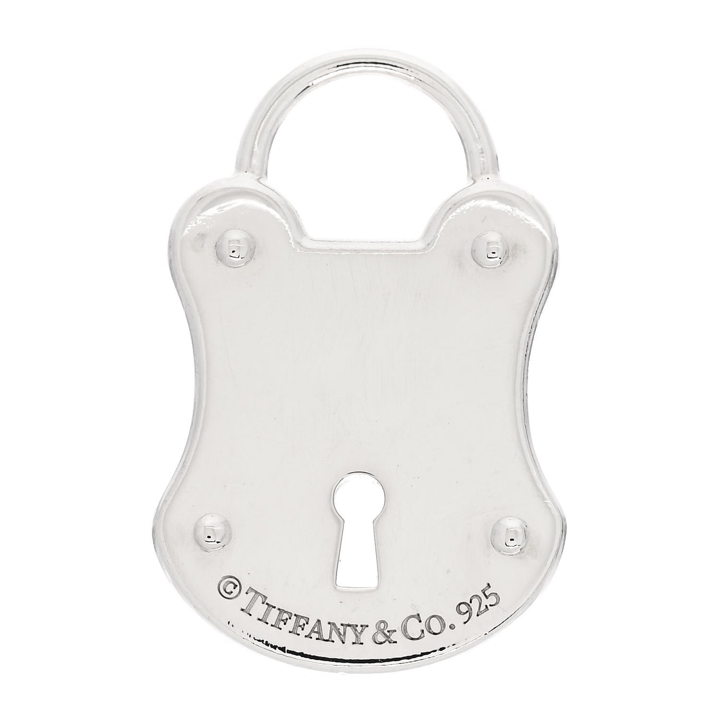 Sterling Silver Diamond Emblem Lock Pendant