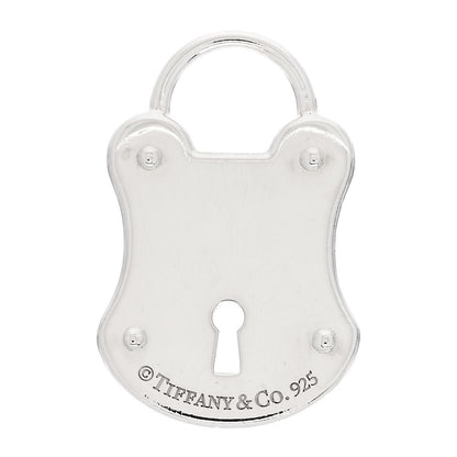 Tiffany Sterling Silver Diamond Emblem Lock Pendant 3 of 5