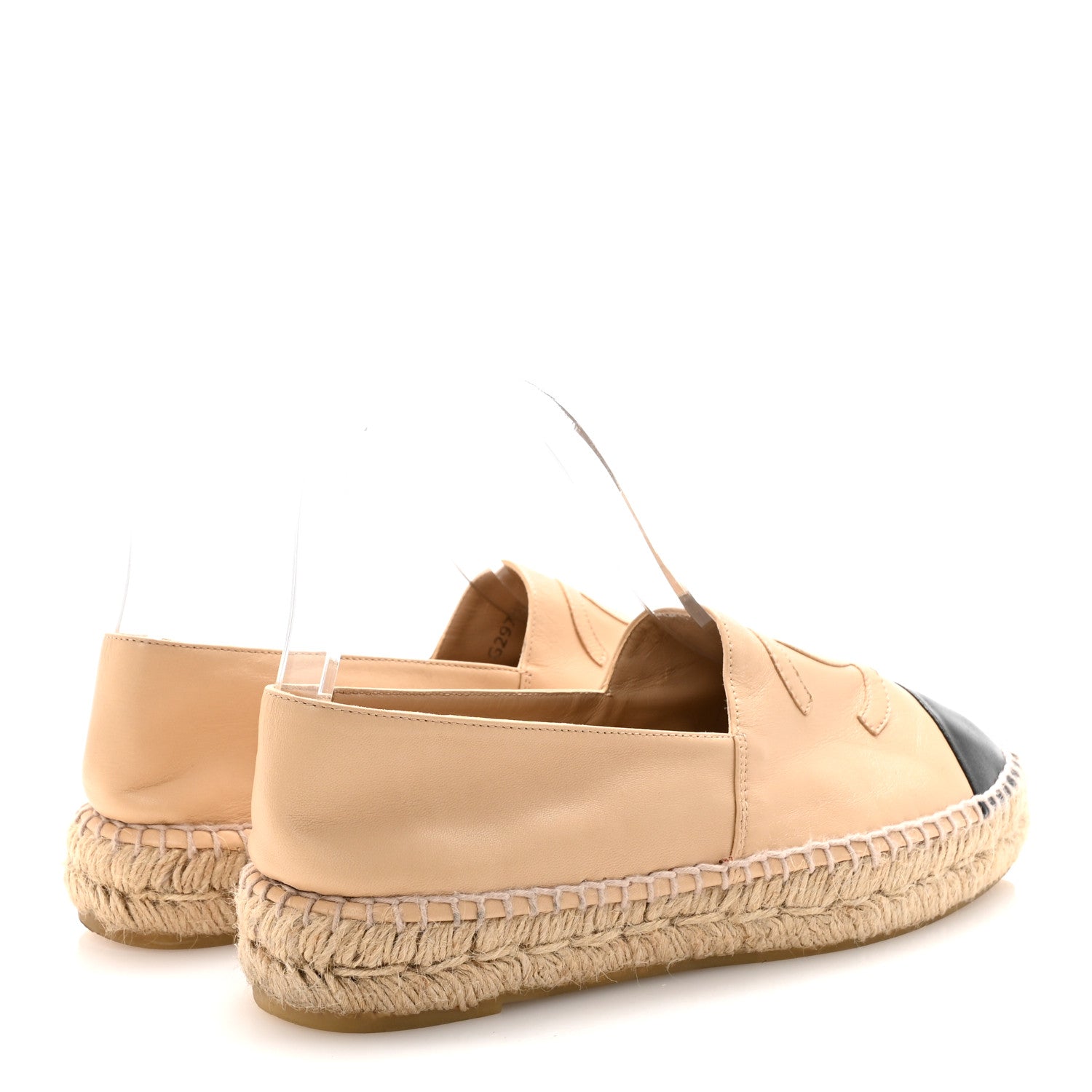 Chanel Lambskin CC Espadrilles 39 Beige Black 5 of 10