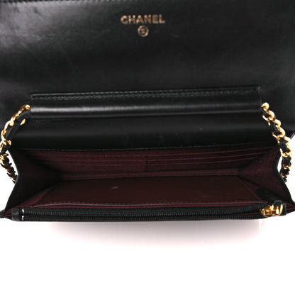 Chanel Lambskin Quilted Wallet On Chain WOC Black 5 of 14