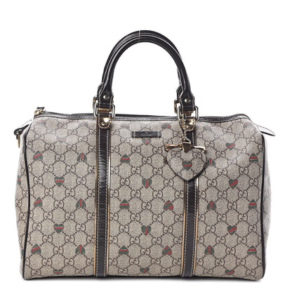 Gucci GG Plus Monogram Hearts Medium Joy Boston Dark Brown 1 of 10