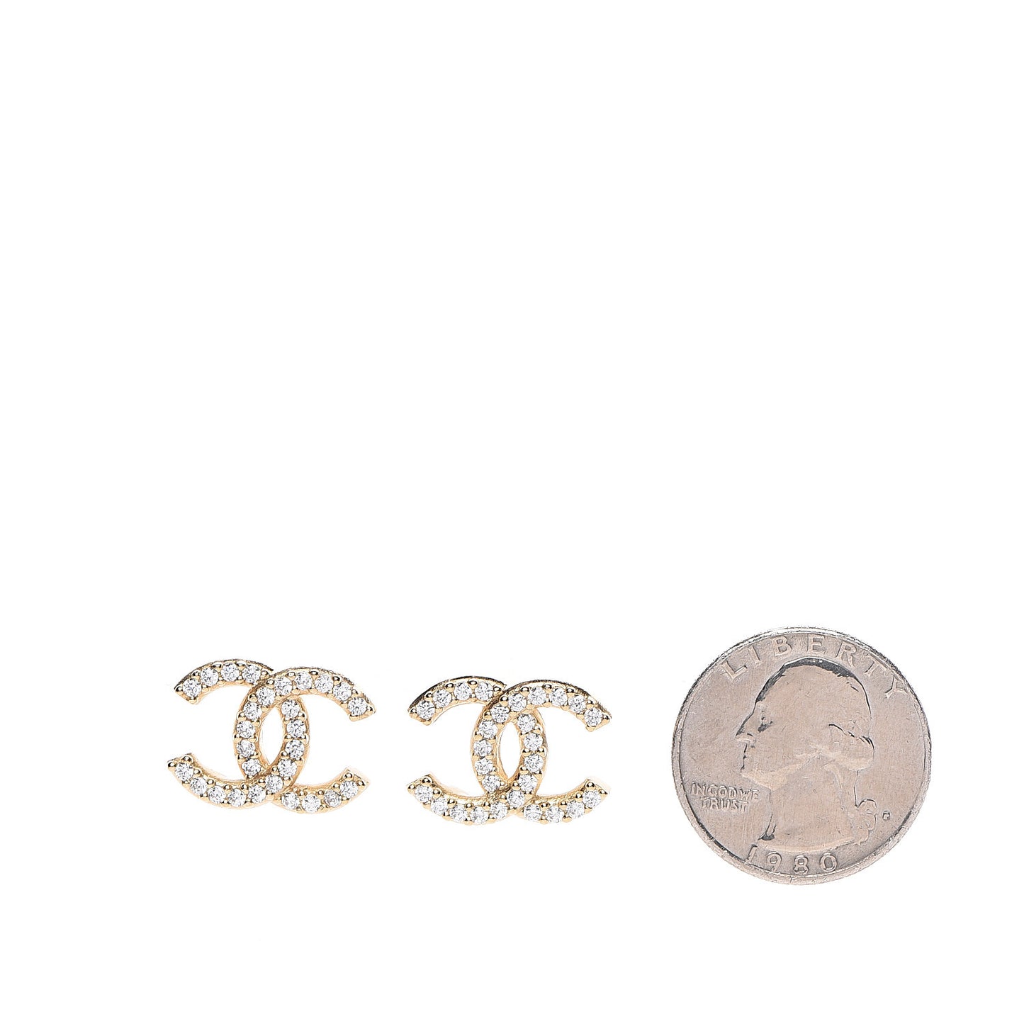 Crystal CC Earrings Gold