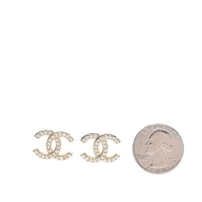 Chanel Crystal CC Earrings Gold 2 of 5