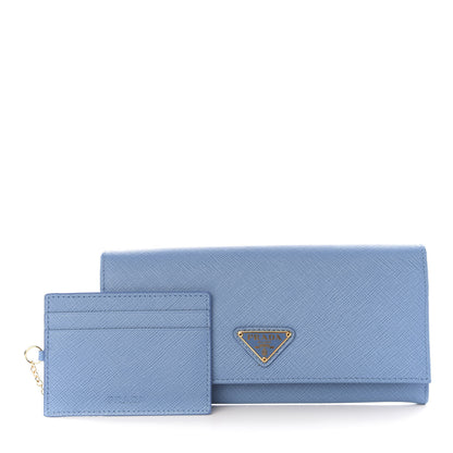 Prada Saffiano Metal Continental Flap Wallet Mare 1 of 6