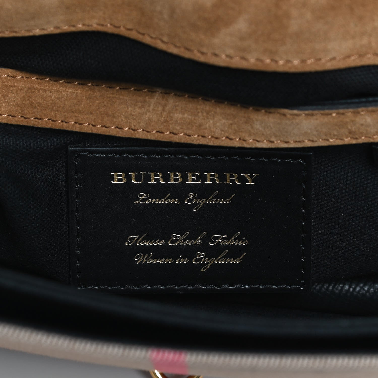 Burberry Derby Calfskin House Check Small Macken Crossbody Bag Black 6 of 12