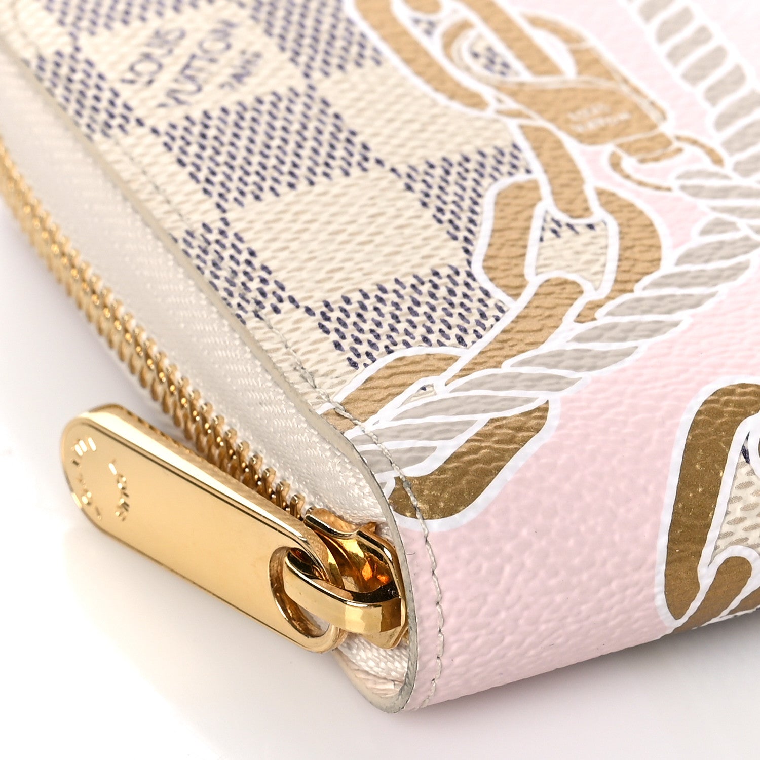 Louis Vuitton Damier Azur Nautical Zippy Wallet Gold 7 of 9