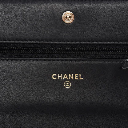 Chanel Lambskin Quilted Boy Wallet On Chain WOC Black 6 of 11