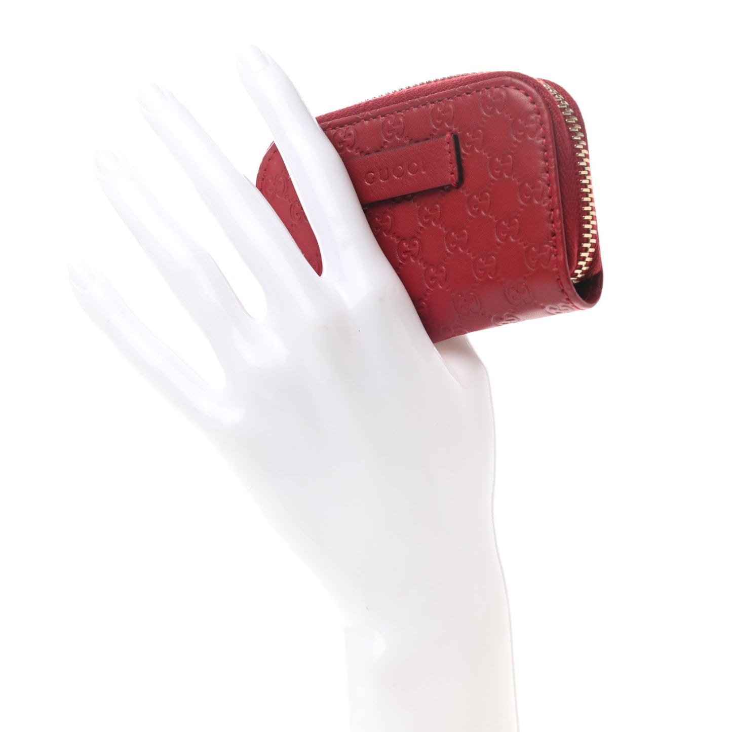 Microguccissima Zip Around Card Case Red
