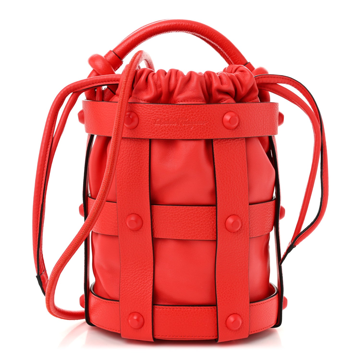 Salvatore Ferragamo Calfskin Cage Bag Candy Apple Red 1 of 9