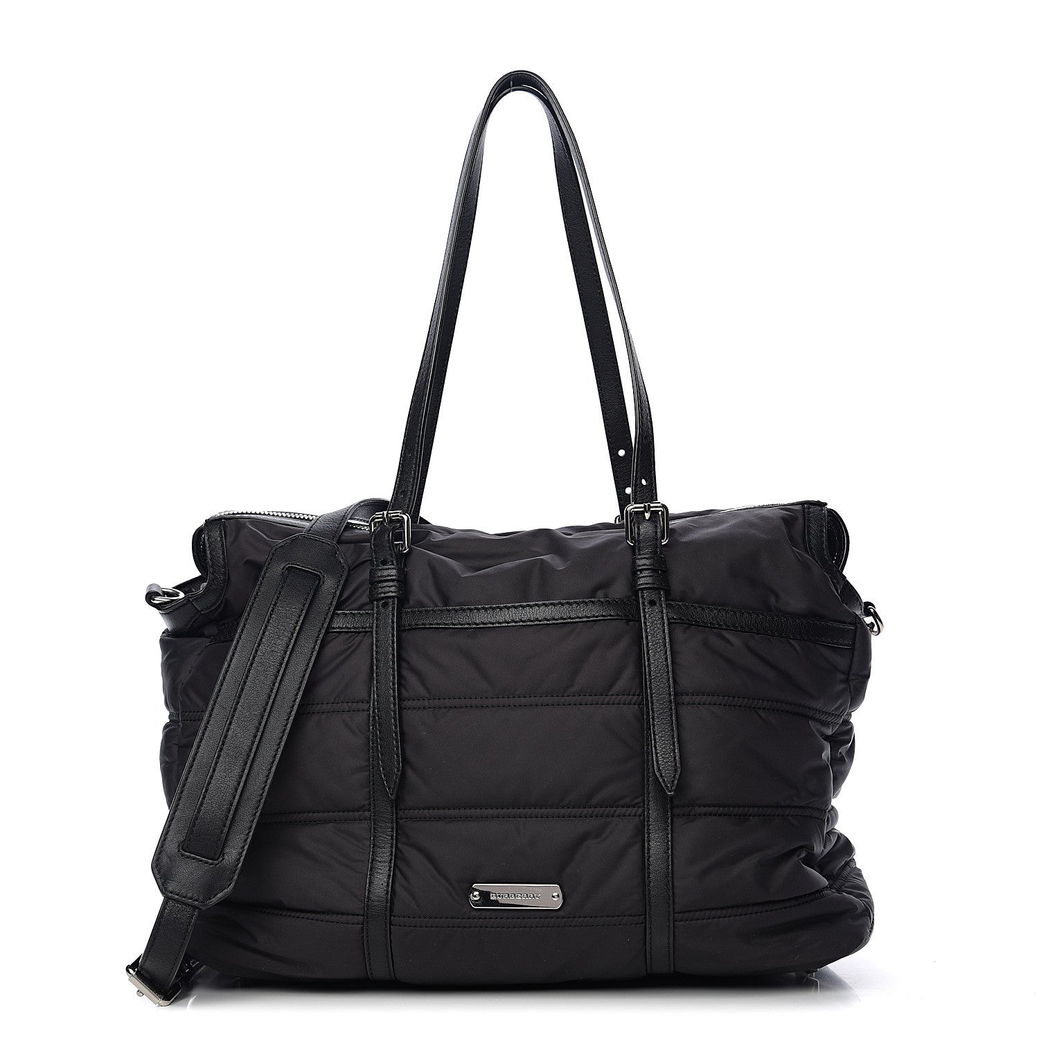 Burberry Nylon House Check Quilted Abbey Diaper Bag Black 1 of 9