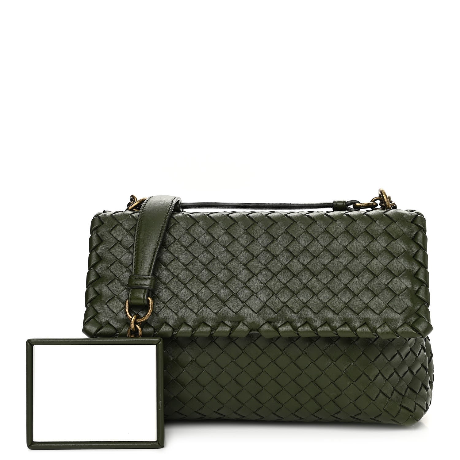 Bottega Veneta Nappa Intrecciato Baby Olimpia Shoulder Bag Moss 1 of 13
