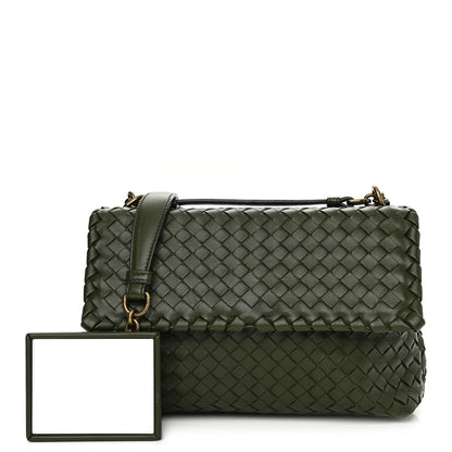 Bottega Veneta Nappa Intrecciato Baby Olimpia Shoulder Bag Moss 1 of 13