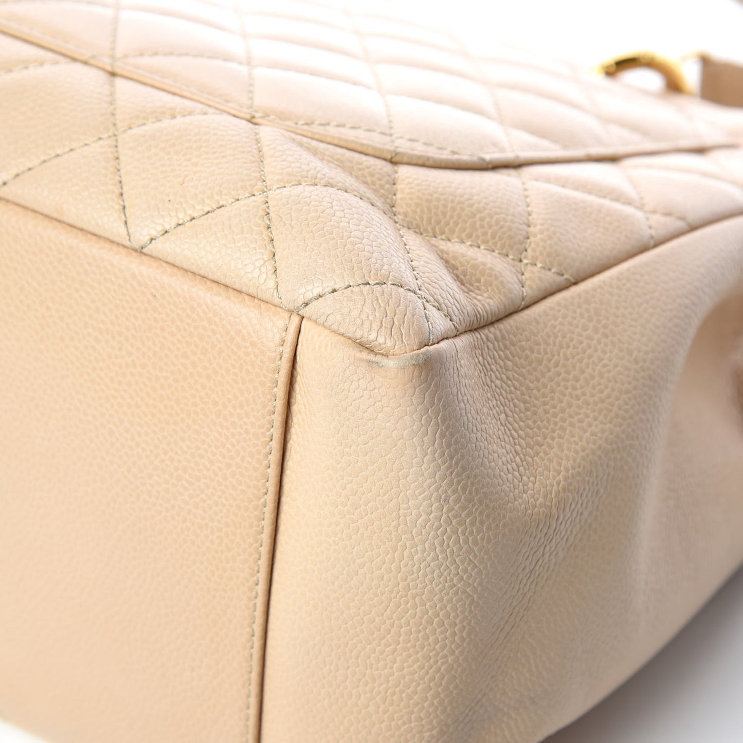 Caviar Quilted Grand Shopping Tote GST Beige Clair