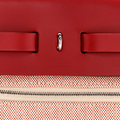 Hermes Vache Hunter Toile Pegase Pop Herbag Zip Retourne 31 PM Rouge Piment 7 of 11