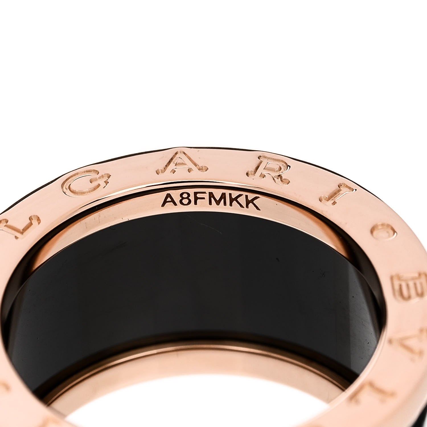 Bulgari 18K Rose Gold Black Ceramic B.Zero1 Four-Band Ring 51 5.75 5 of 5