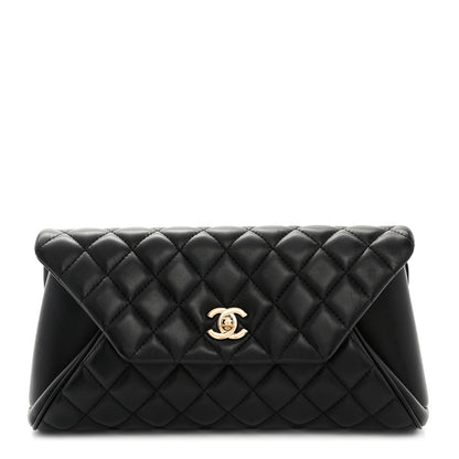 Chanel Lambskin Quilted Fold Up Again Clutch Black 1 of 8