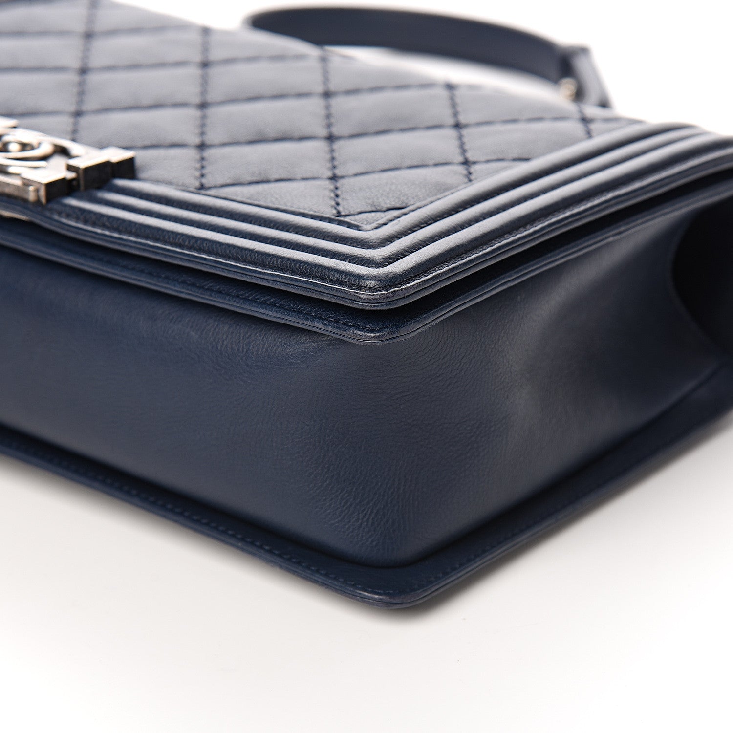 Chanel Calfskin Quilted New Medium Boy Flap Navy 9 of 10