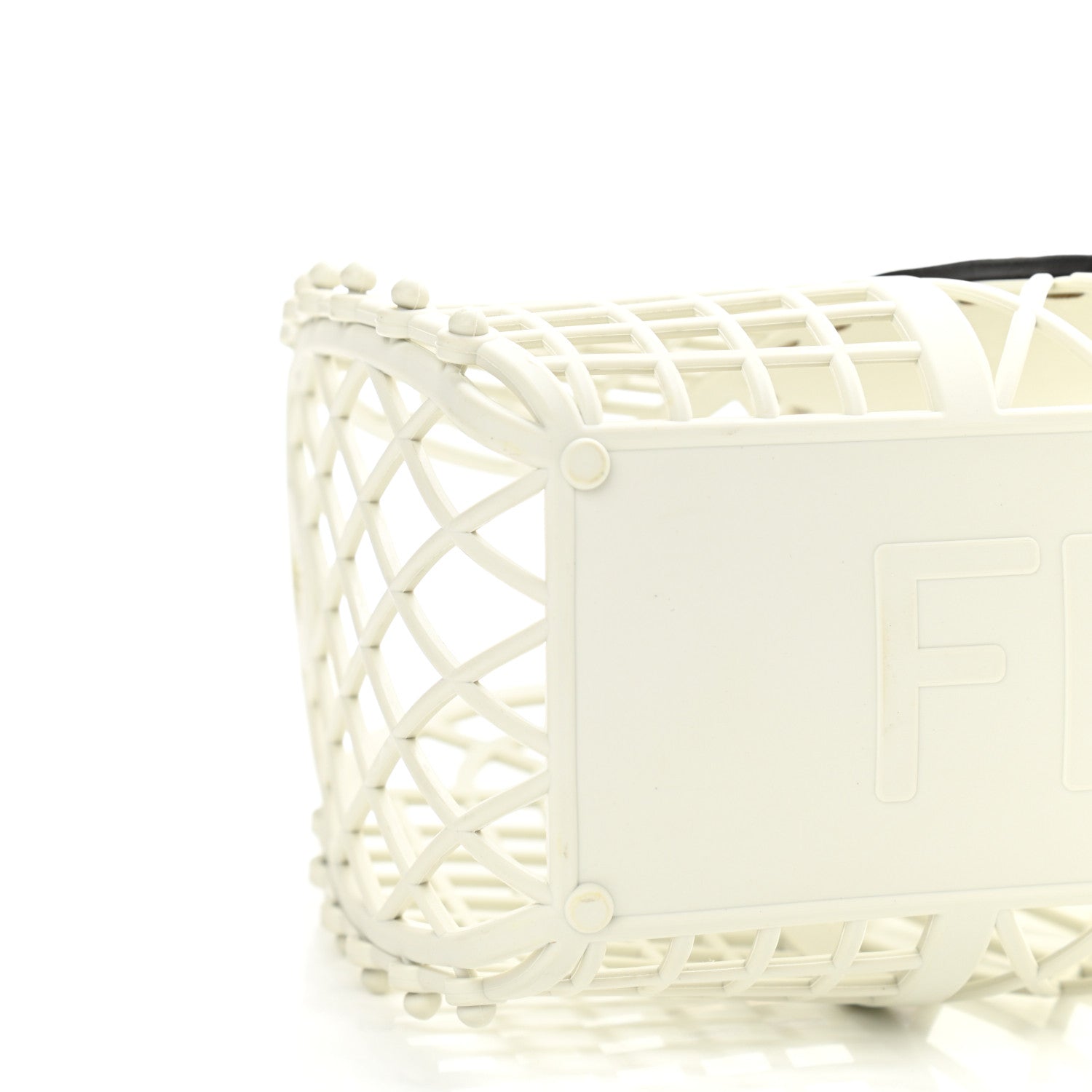 Fendi Recycled Plastic Vitello Liberty Matte Small Fendi Basket White Ice Miele Scuro 10 of 12