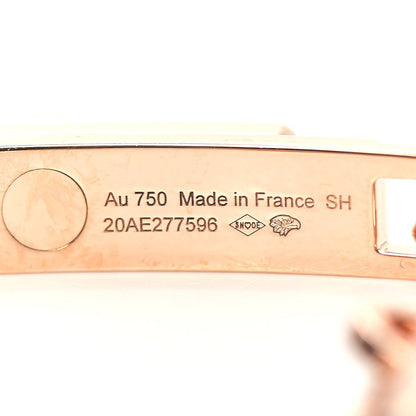 Hermes 18K Rose Gold Diamond Pave PM Kelly Chaine Bracelet SH 5 of 6