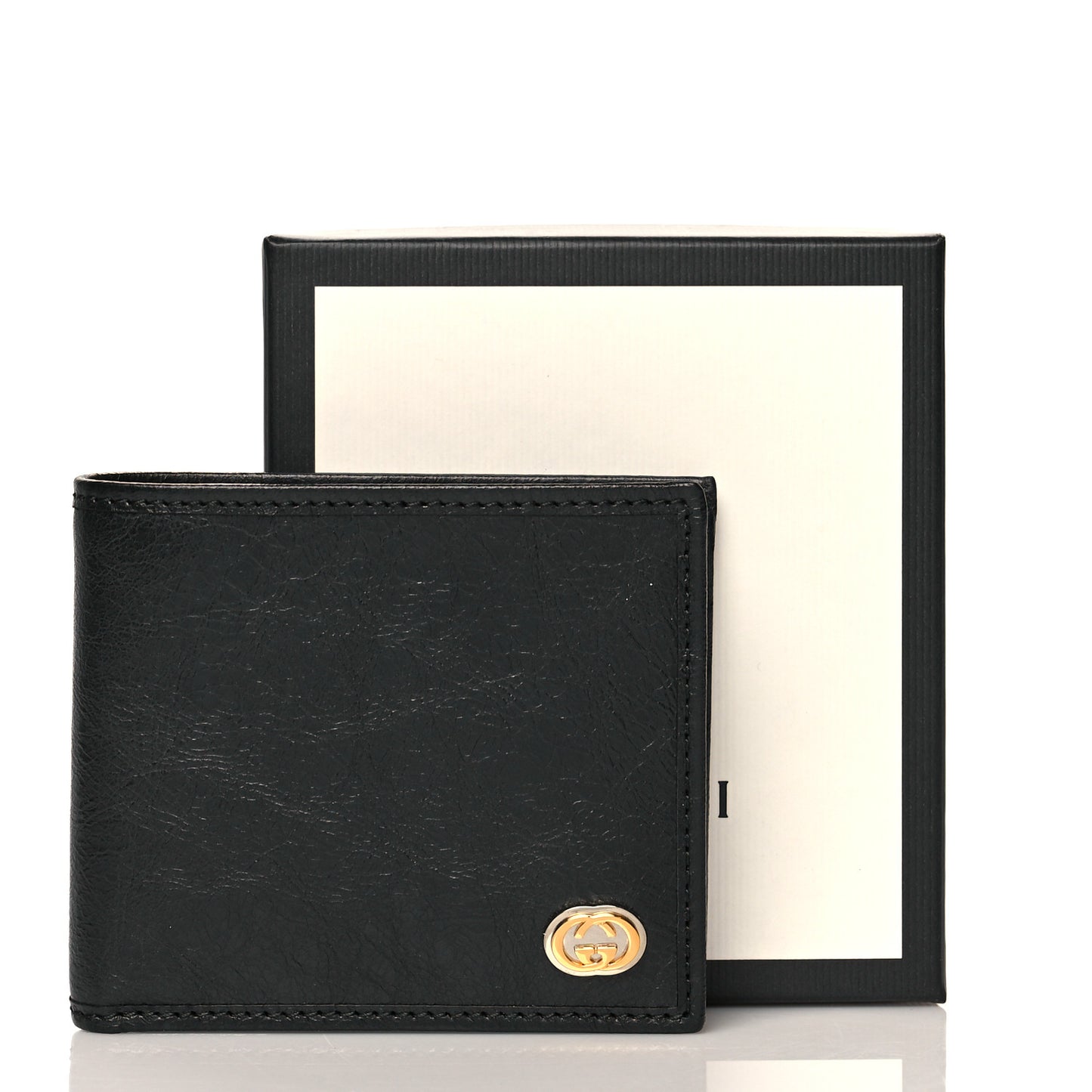 Fluffy Calfskin Morpheus Bi-Fold Wallet Black