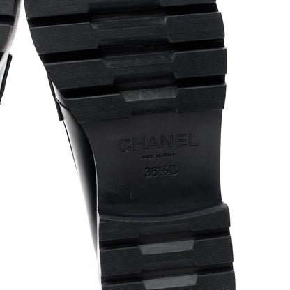 Chanel Calfskin Metal CC Loafers 36.5 Black 5 of 9
