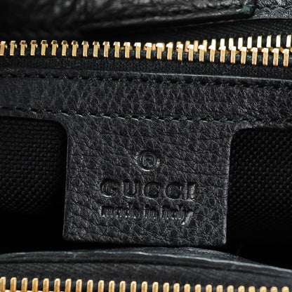 Gucci Pebbled Calfskin Medium Bamboo Shopper Tote Black 6 of 8