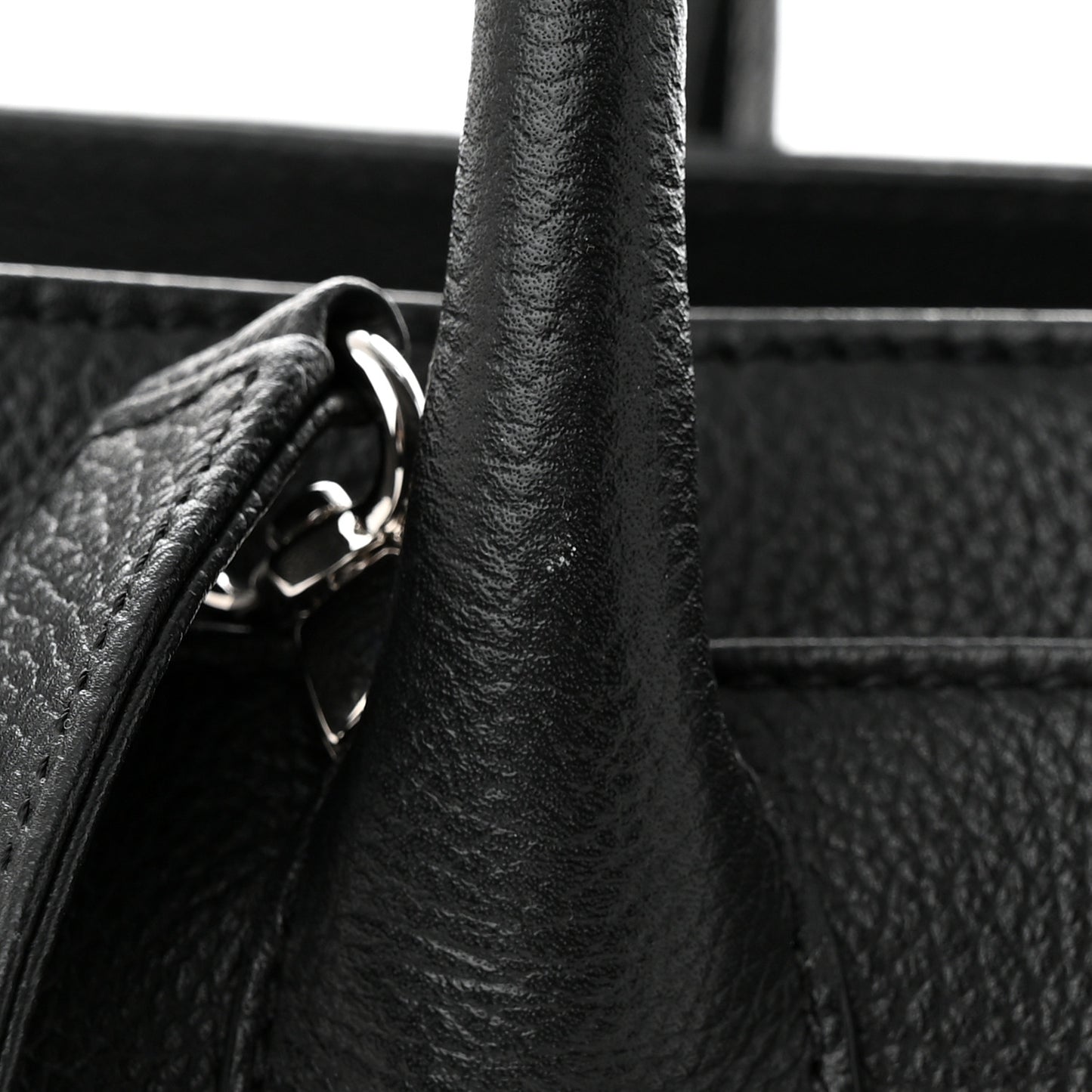Calfskin Cerf Executive Shopper Tote Black