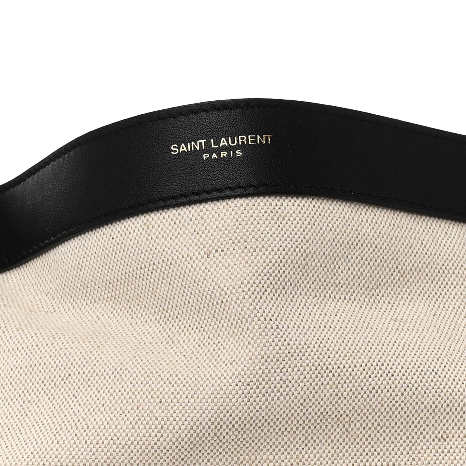 Saint Laurent Canvas Calfskin Tag Hobo White Black 10 of 12