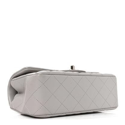 Chanel Lambskin Quilted Mini Rectangular Flap Light Grey 4 of 11