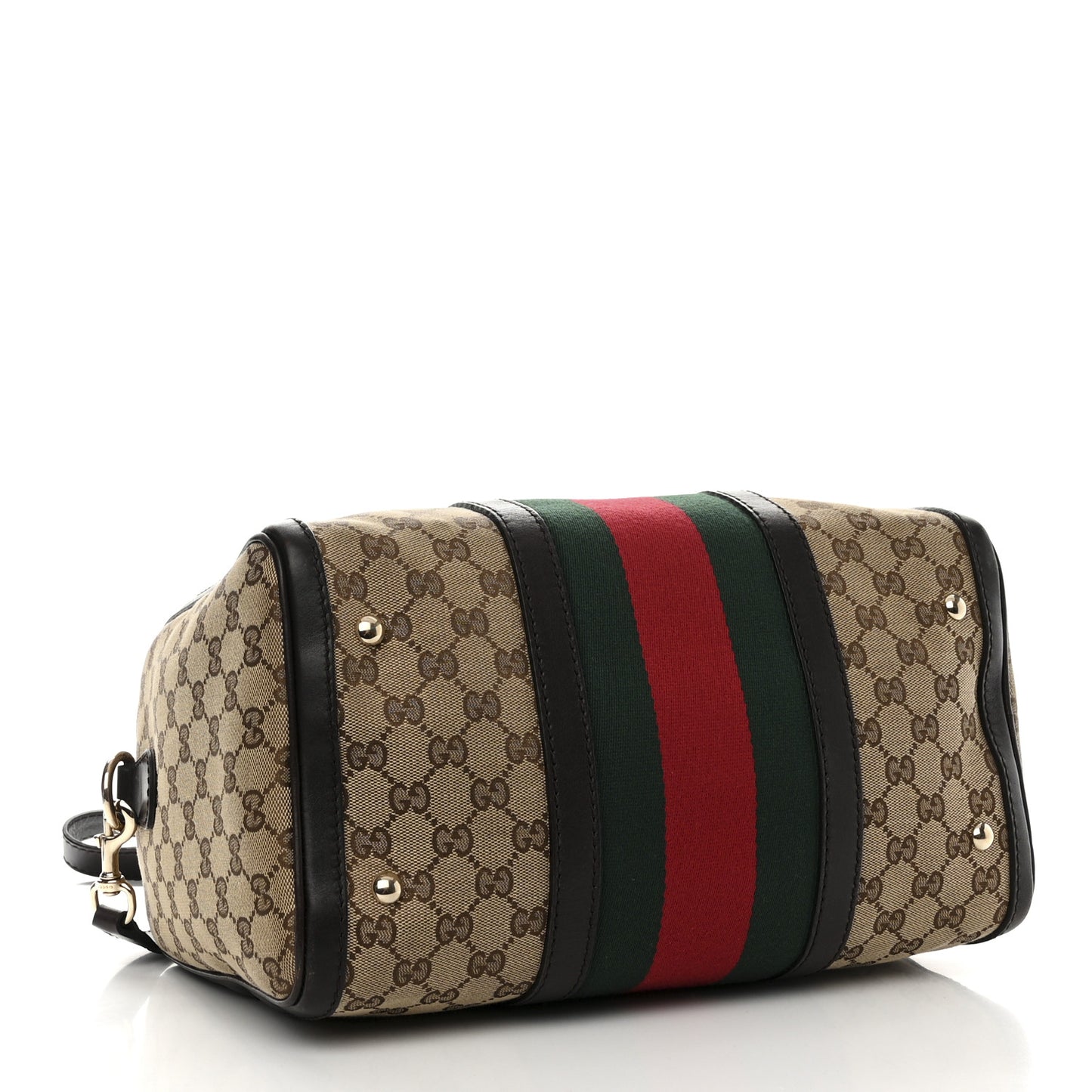 Monogram Selleria Calfskin Vintage Web Medium Boston Beige Ebony Cocoa