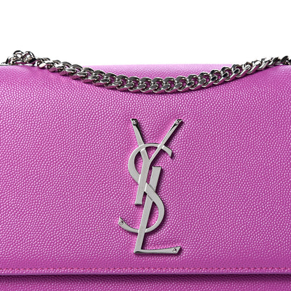 Saint Laurent Grain De Poudre Small Classic Monogram Kate Satchel Light Fuchsia 9 of 9