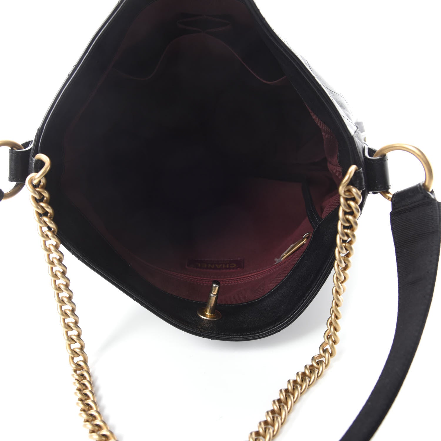 Chanel Calfskin Stitched Large Button Up Hobo Black 5 of 10