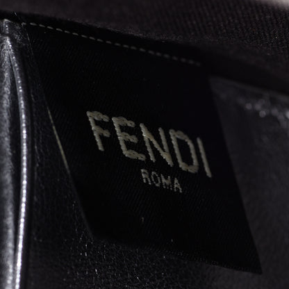 Fendi Vitello Catalan Mirror Logo Embossed Medium Wallet On Chain Argento 6 of 10