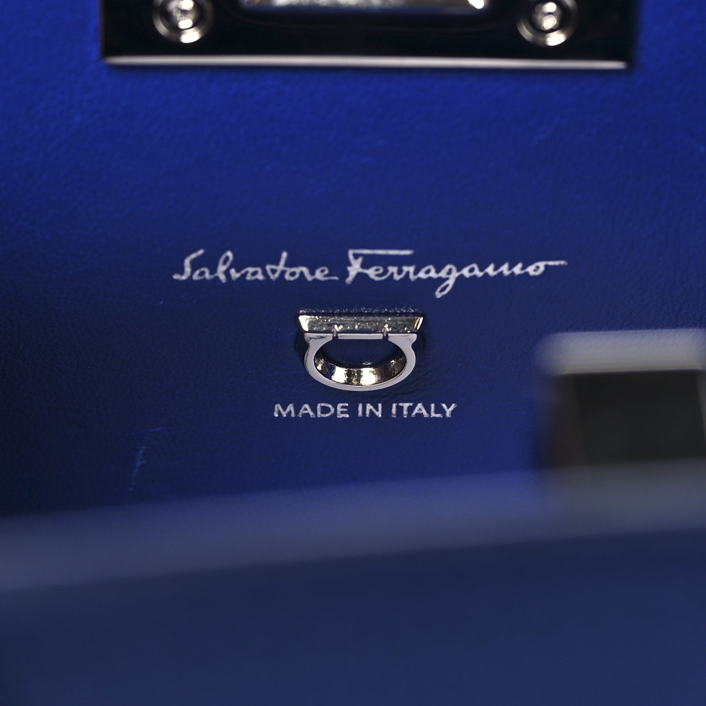 Hammered Calfskin Small The Studio Box Bag Lapis Lazuli