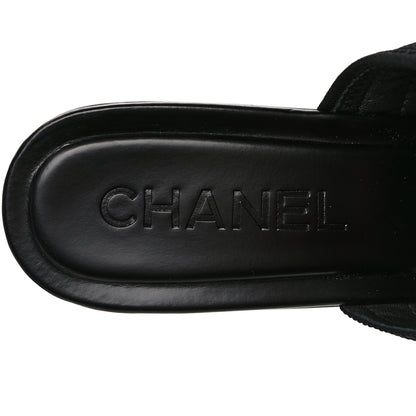 Chanel Fabric Metal CC Logo Mules 39.5 Black 7 of 7