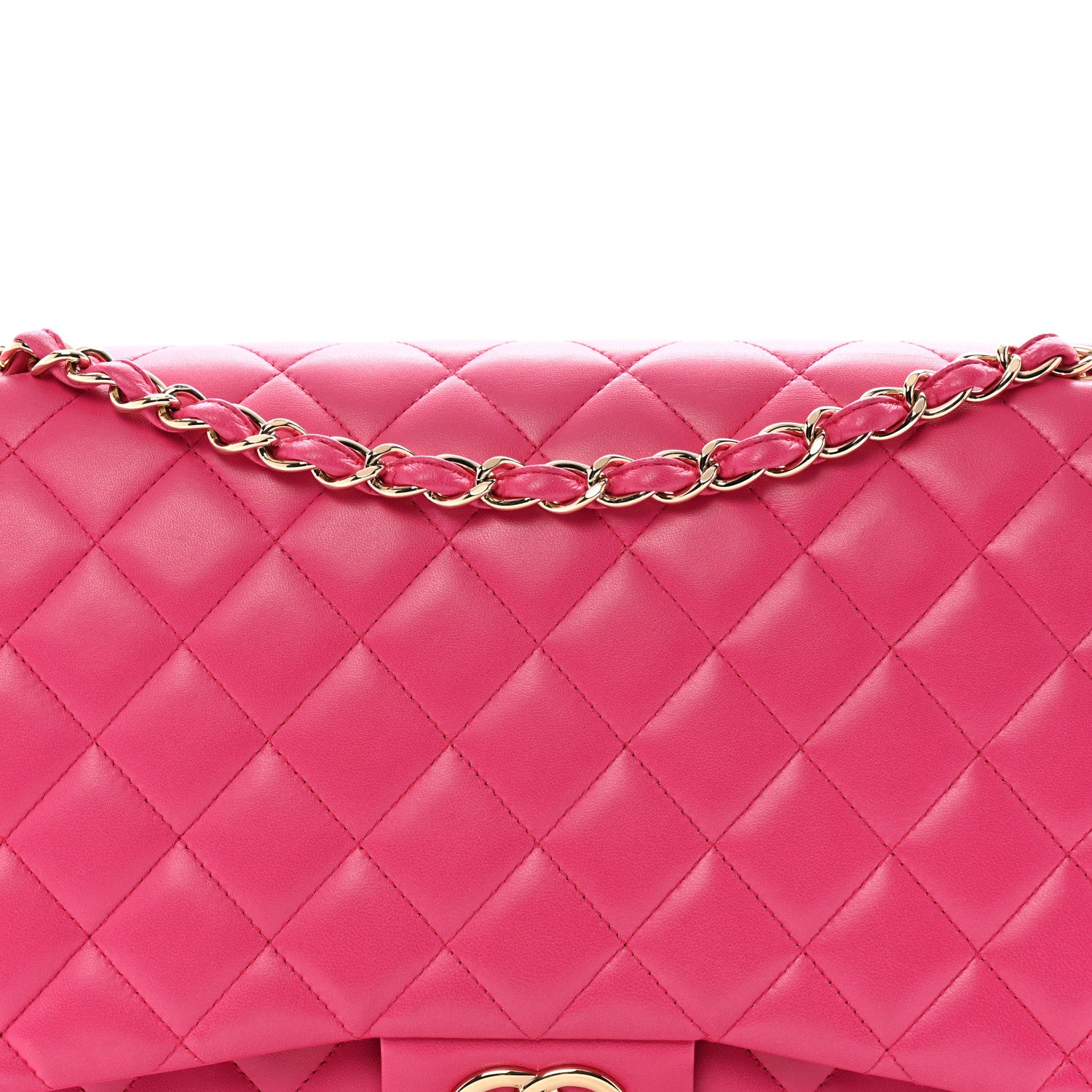 Chanel Lambskin Quilted Maxi Double Flap Fuchsia 8 of 14