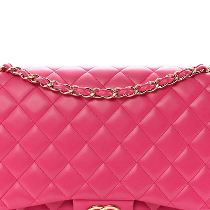 Chanel Lambskin Quilted Maxi Double Flap Fuchsia 8 of 14