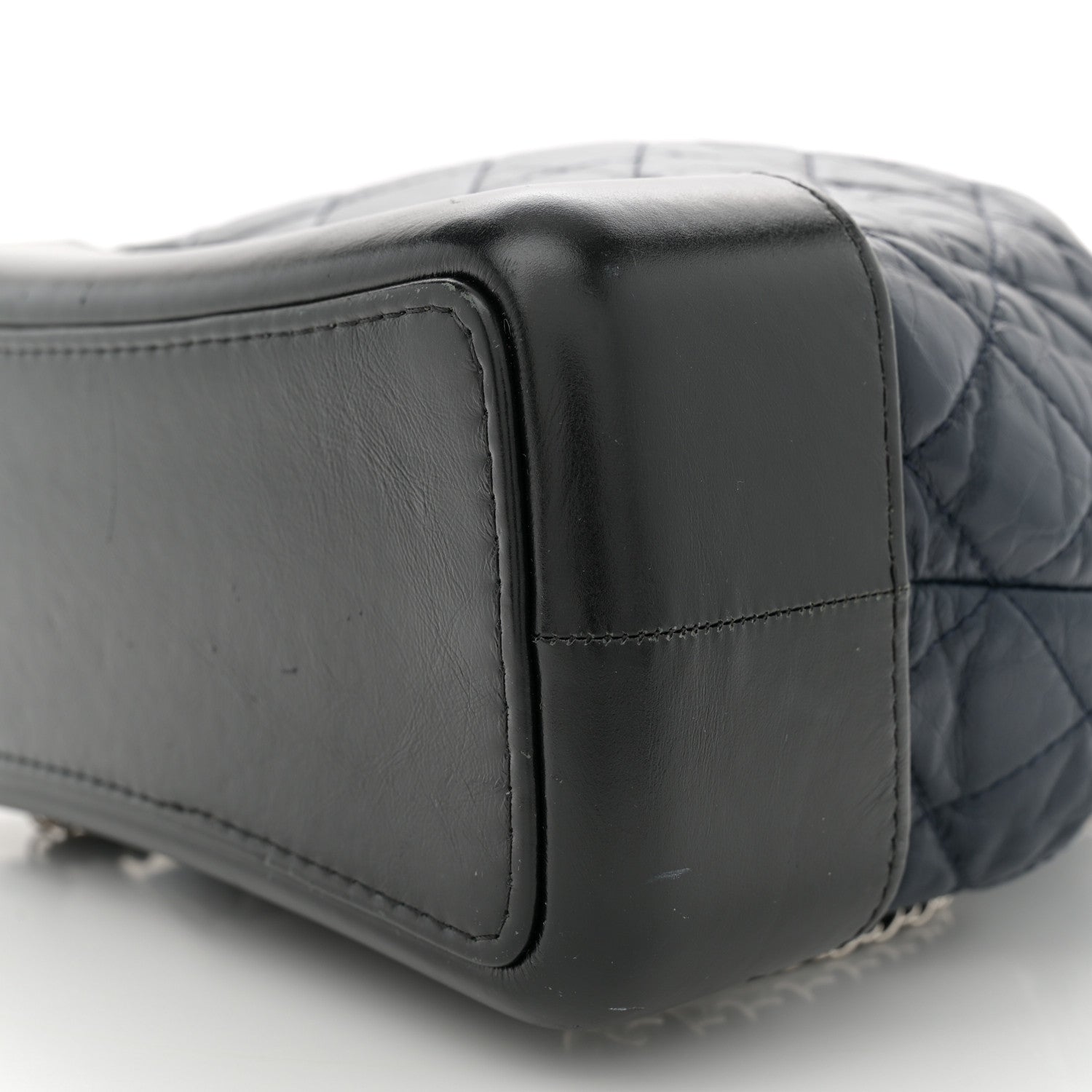 Chanel Aged Calfskin Quilted Gabrielle Backpack Navy Black 10 of 13