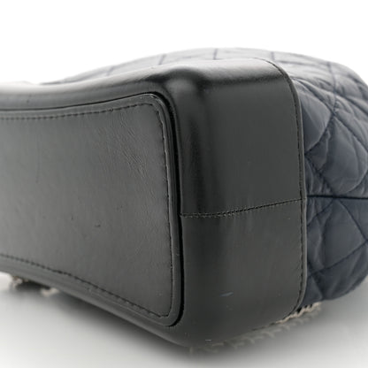 Chanel Aged Calfskin Quilted Gabrielle Backpack Navy Black 10 of 13