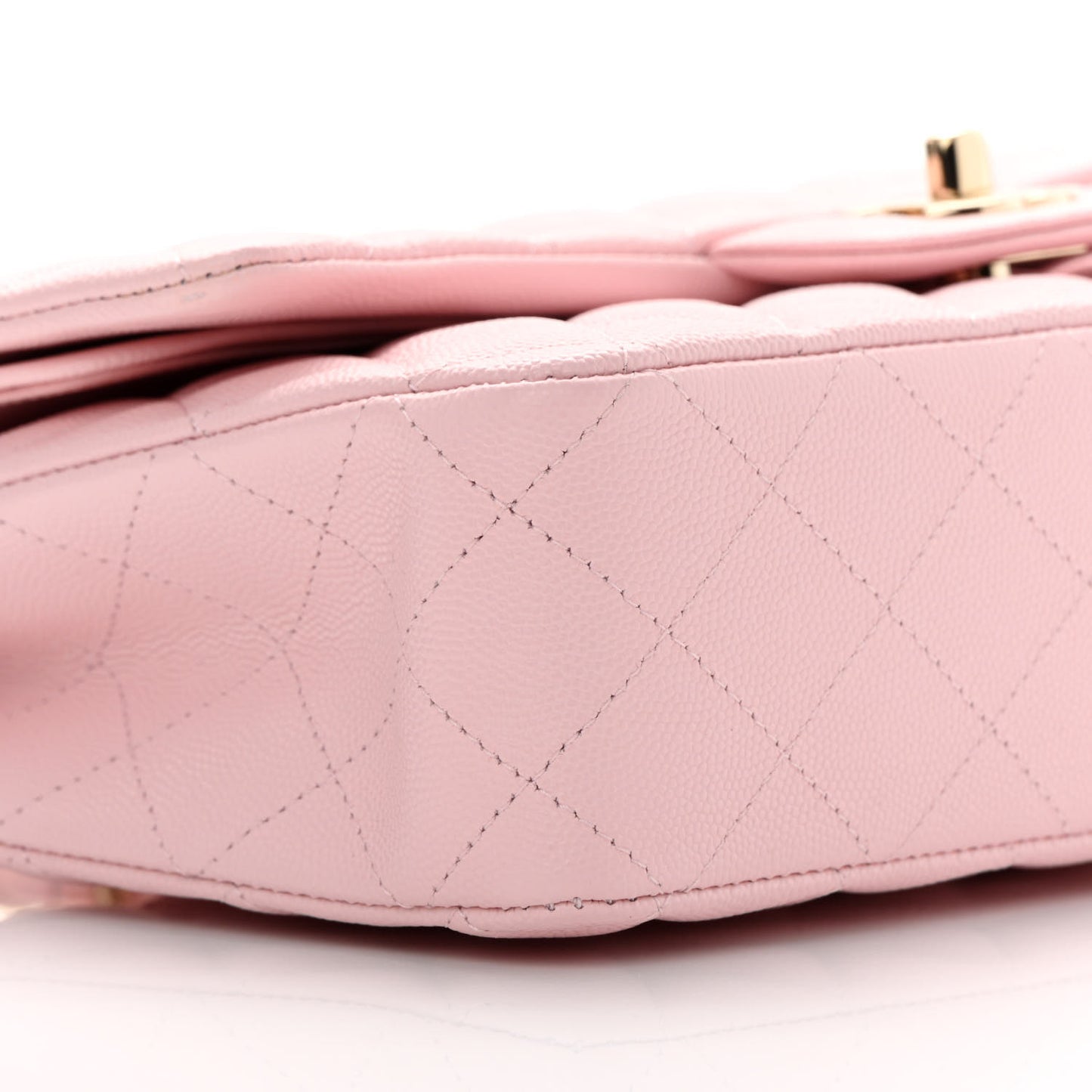 Caviar Quilted Medium Double Flap Light Pink
