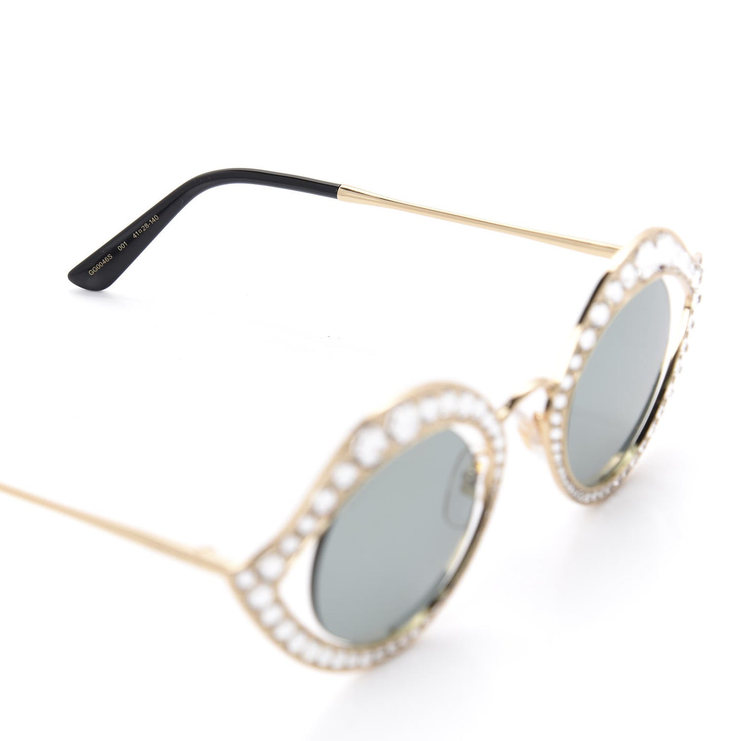 Metal Crystal Cat Eye Sunglasses GG0046S Gold