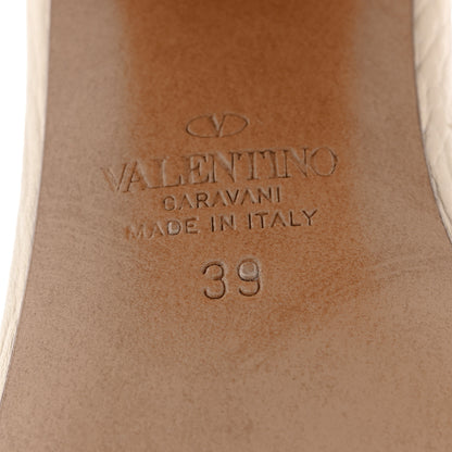 Valentino Garavani Grained Calfskin Roman Stud Ankle Strap 75mm Sandals 39 Light Ivory 6 of 10